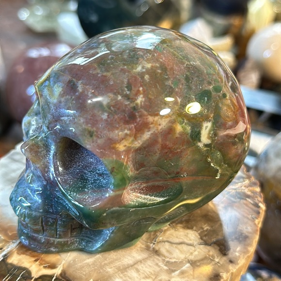 🎄SALE🎄Ocean Jasper Crystal Skull Carving! - Picture 9 of 9